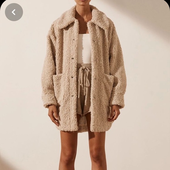 NEW Shona Joy Kathy Oversized Teddy Sherpa Coat Natural - Picture 9 of 9